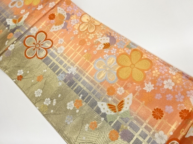 JAPANESE FUKURO OBI / WOVEN GRID